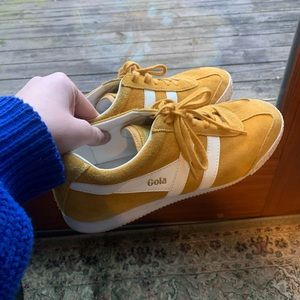 Mustard Suede Gola Sneakers 👟